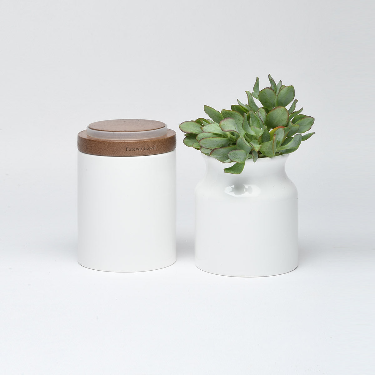 Vega Vase Urn: Blue With Dark Wood
