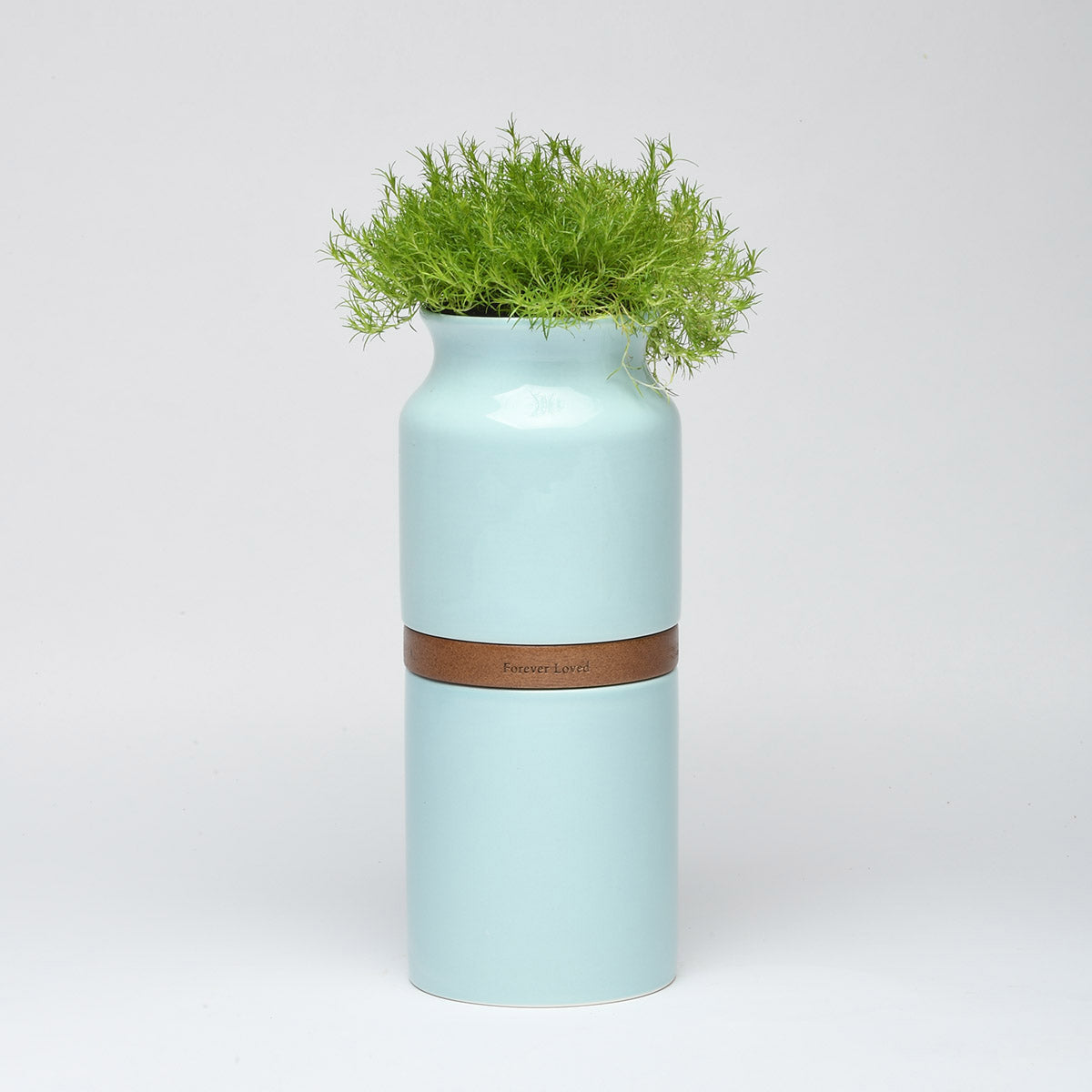 Vega Vase Urn in Blue With Dark Wood