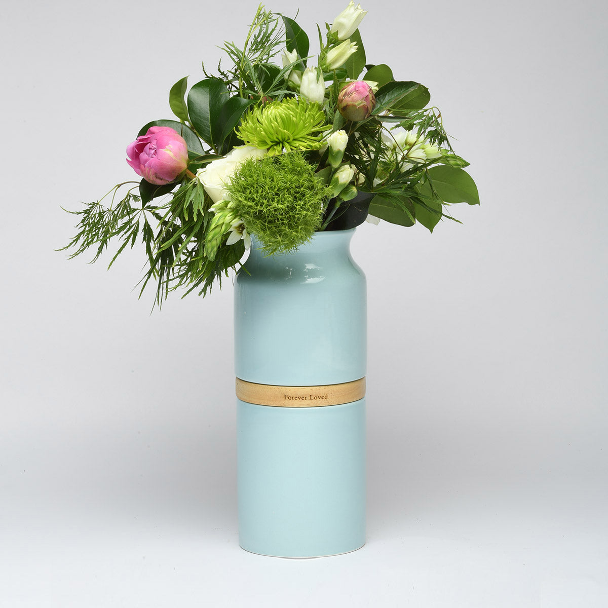 Vega Vase Urn: Blue With Light Wood