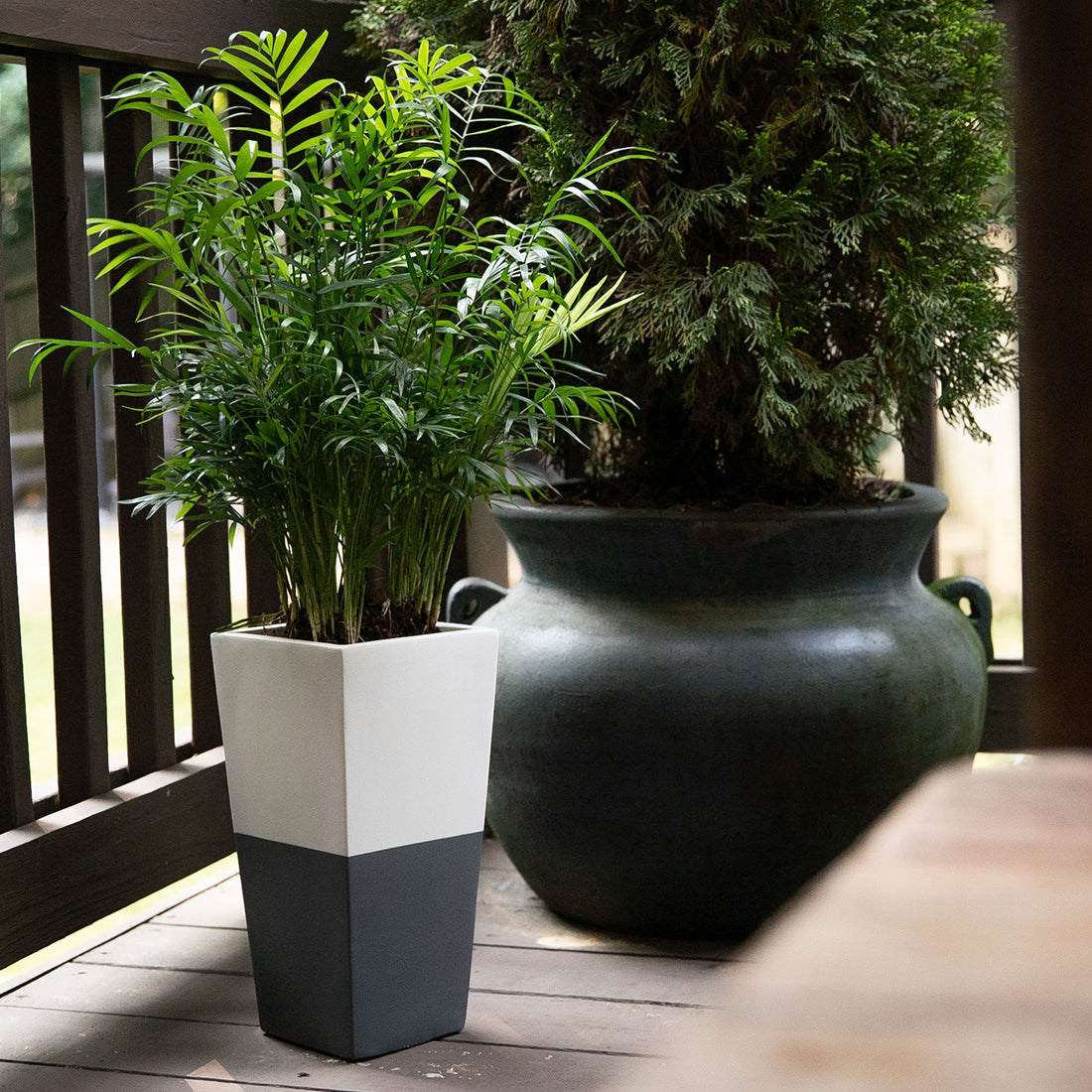Grey and white outdoor pet urn. Sky Urns custom pet urns can be used as dog urns or cat urns. They make beautiful pet memorial urns or custom memorial urns.